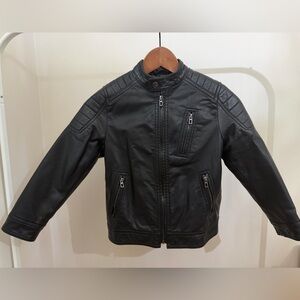 Zara boys Black Faux Leather Moto Jacket